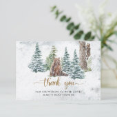 Winterbos beer bedankkaart (Staand voorkant)