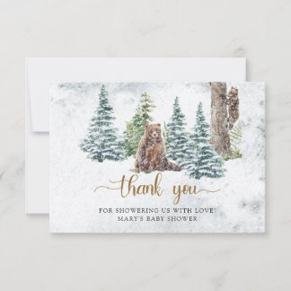 Winterbos beer bedankkaart