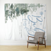 Winterbos Blauw Baby Het is koud buiten achtergron Wandkleed (In Situ (horizontaal))