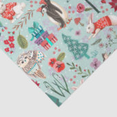 Winterbos Blauw en rood Dierbos Tissuepapier (Detail)