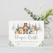 Winterbos Bos groen Luier Raffle Informatiekaartje (Staand voorkant)