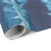 Winterbos, Bos Sneeuw Blauw Cadeaupapier (Rol Hoek)