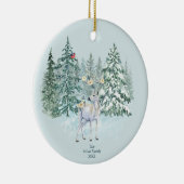 Winterbos bosland herten keramisch ornament (Rechts)