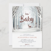 Winterbos Bosland Hertenneutraal Baby shower Kaart (Voorkant)