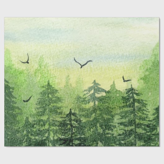 Winterbos, bosvogels cadeaupapier (Vlak)