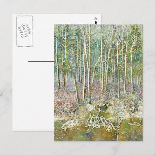 winterbos briefkaart (Voorkant / Achterkant)