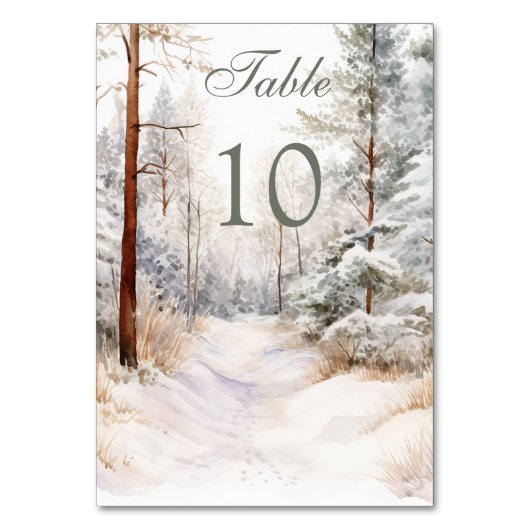 Winterbos bruiloft kaart (Voorkant)