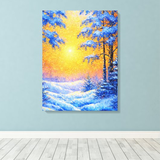 Winterbos Canvas Afdruk (Insitu (Houten vloer))