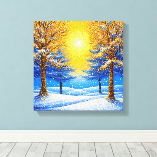 Winterbos Canvas Afdruk (Insitu (Houten vloer))