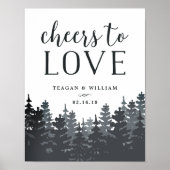Winterbos | Cheers to Love Wedding Bar Sign Poster (Voorkant)