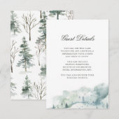 Winterbos | Details bruiloftsgasten Informatiekaartje (Voorkant / Achterkant)