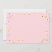 Winterbos Dieren Baby shower Roze Kaart (Achterkant)