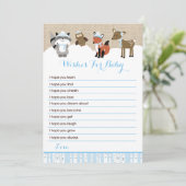 Winterbos Dieren Vernissen voor Baby (blauw) Kaart (Staand voorkant)