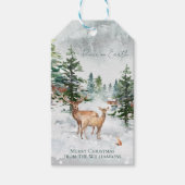 Winterbos Dieren Vrede op Aarde Kerstmis Cadeaulabel (Voorkant)