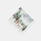 Winterbos Dieren Vrede op Aarde Kerstmis Servet (Hoek)