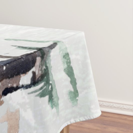 Winterbos Dieren Vrede op Aarde Kerstmis Tafelkleed (Voorbeeld)