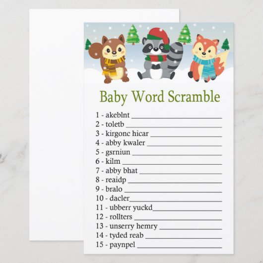 winterbos dierlijk Baby-woordrammer (Voorkant / Achterkant)