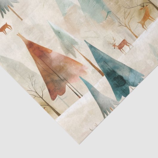Winterbos en herten tissuepapier (Detail)