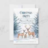 Winterbos en rendier kerstfeest kaart (Voorkant)