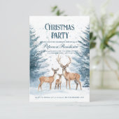 Winterbos en rendier kerstfeest kaart (Staand voorkant)