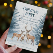 Winterbos en rendier kerstfeest kaart