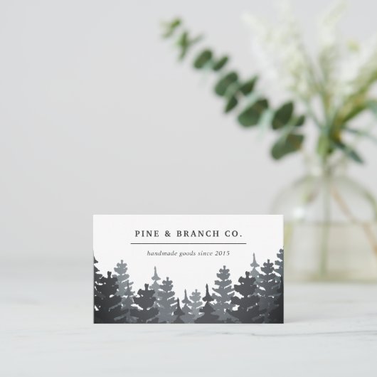 Winterbos | Evergreen Tree Logo Visitekaartje (Staand voorkant)