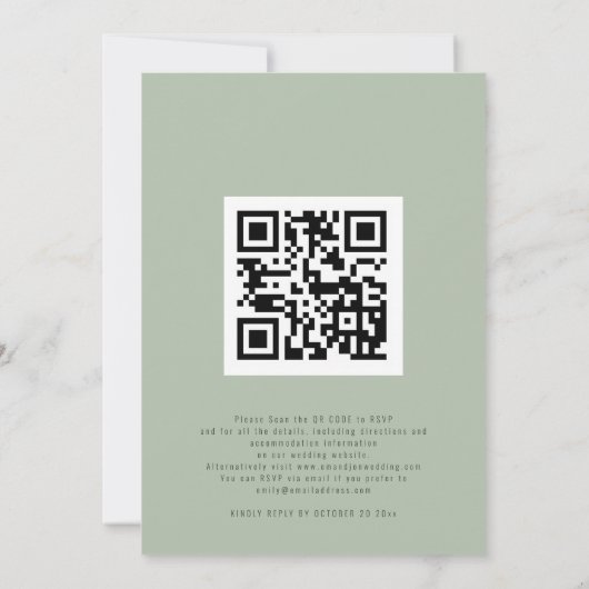 Winterbos Foto QR Code Sage Weddenschap Kaart (Achterkant)