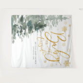 Winterbos Goud Baby Het Is Koud Buiten Achtergrond Wandkleed (Voorkant (horizontaal))