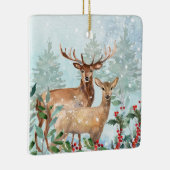 Winterbos, herten, kajuit, keramisch Ornament (Rechts)