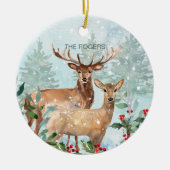 Winterbos, herten, ons nieuwe keramische Ornament (Voorkant)