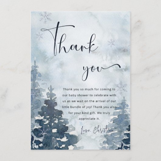 Winterbos Het is koud buiten dankzij je kaart (Voorkant)