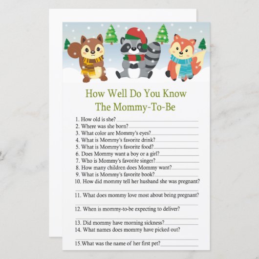 winterbos — hoe goed ken je het spel? (Voorkant / Achterkant)