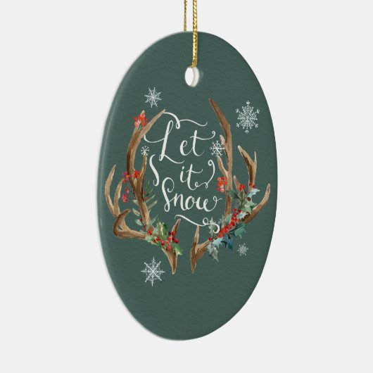 Winterbos, houtkap, geweien Keramisch Ornament (Rechts)