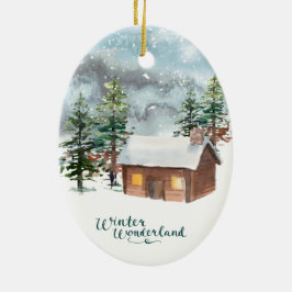 Winterbos, houtkap, geweien Keramisch Ornament