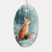 Winterbos, houtkap, vossen, Ornament van keramisch (Rechts)