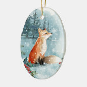 Winterbos, houtkap, vossen, Ornament van keramisch (Links)