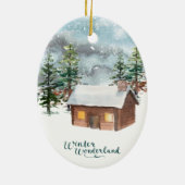 Winterbos, houtkap, vossen, Ornament van keramisch (Achterkant)