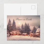 Winterbos Huizen, Vrede op Aarde Feestdagenkaart (Voorkant / Achterkant)