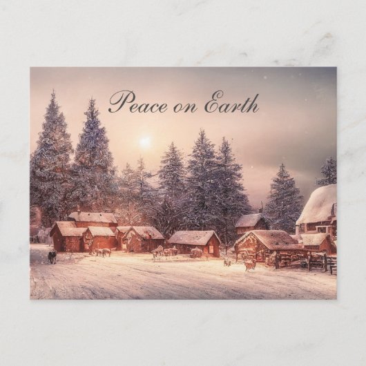 Winterbos Huizen, Vrede op Aarde Feestdagenkaart (Voorkant)