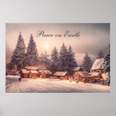Winterbos Huizen, Vrede op Aarde Poster (Voorkant)