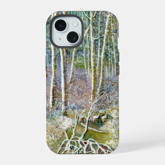 winterbos iPhone 15 hoesje (Achterkant)