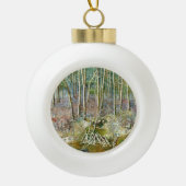 winterbos keramische bal ornament (Voorkant)