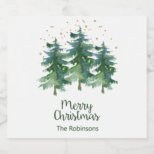 Winterbos Kerstaflesetiket Merry kerstbier Bier Etiket (Enkel label)