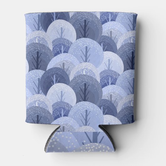 Winterbos, kerstbomen, naadloos ontwerp. blikjeskoeler (Voorkant)