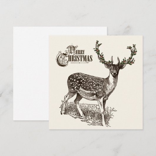 winterbos kersthert feestdagenkaart (Voorkant / Achterkant)