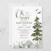 Winterbos Kerstmis groen Baby shower Kaart (Voorkant)