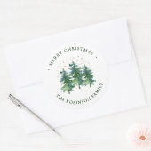 Winterbos Kerstmis Klassieke Ronde Sticker (Envelop)