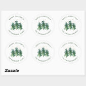 Winterbos Kerstmis Klassieke Ronde Sticker (Vel)