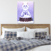Winterbos: knappe besneeuwde vos in het wild canvas afdruk (Insitu (Slaapkamer))