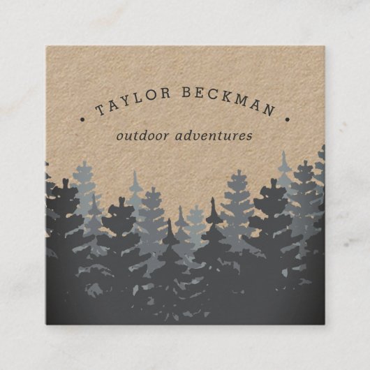 Winterbos | Kraft Vierkante Visitekaartje (Voorkant)